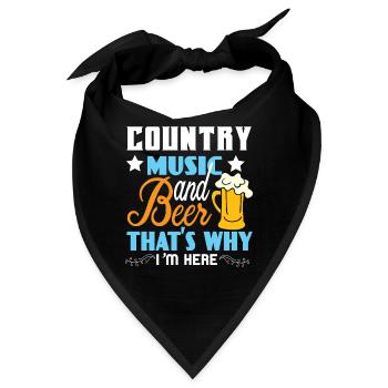 Country Music and Beer - Bandana - Schwarz - Vorne