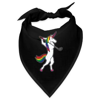 Lustiges Einhorn Golfschwung Golfspieler Geschenk - Bandana - Schwarz - Vorne