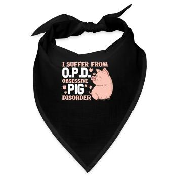 Schwein Schweine Sau Schweinchen Schweinefleisch - Bandana - Schwarz - Vorne