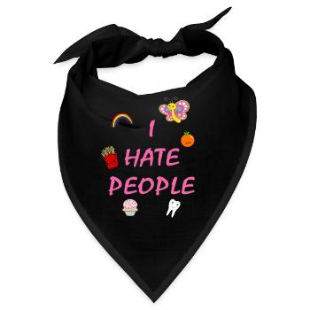 I hate people - Bandana - Schwarz - Vorne