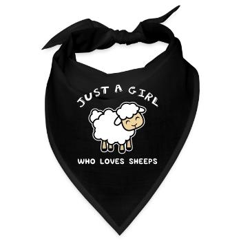 Nur ein Mädchen, das Schaf Grafik liebt, Schaf Tee, - Bandana - Schwarz - Vorne