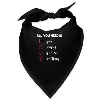 Mathe Lehrer Mathematik Rechnen Schule Geschenk - Bandana - Schwarz - Vorne