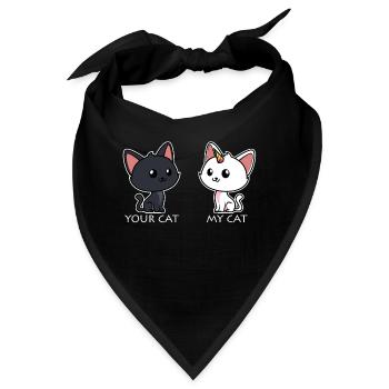 Deine Katze Meine Katze - Bandana - Schwarz - Vorne