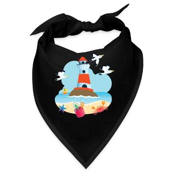Leuchtturm Strand - Bandana - Schwarz - Vorne