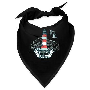 Leuchtturm, internationaler Leuchtturm Tag - Bandana - Schwarz - Vorne