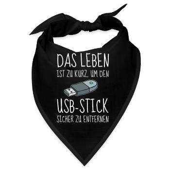 Bürohumor lustig USB-Stick Office Fun Computer - Bandana - Schwarz - Vorne
