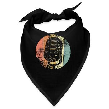 Mikrofon retro - Bandana - Schwarz - Vorne