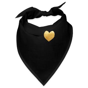 Goldherz auf der Brust - Bandana - Schwarz - Vorne