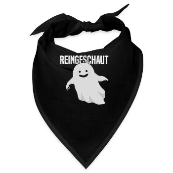 Reingeguckt Reingeschaut Geist Halloween Lochspiel - Bandana - Schwarz - Vorne