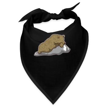 Braunbär Bär Tier Zoo Tierpark Jungle Geschenk - Bandana - Schwarz - Vorne