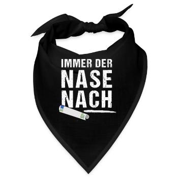 Koks Spruch Kokain Druffi Koksnase Raver Party - Bandana - Schwarz - Vorne