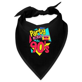 90er Jahre Party Kassette 90s Retro Geschenk - Bandana - Schwarz - Vorne