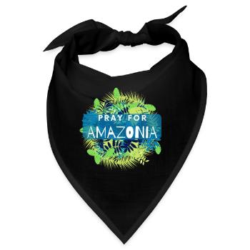 Pray for Amazonas Save Amazonia Lungs of the Earth - Bandana - Schwarz - Vorne