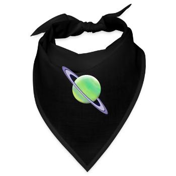 Planet Saturn Weltraum - Bandana - Schwarz - Vorne