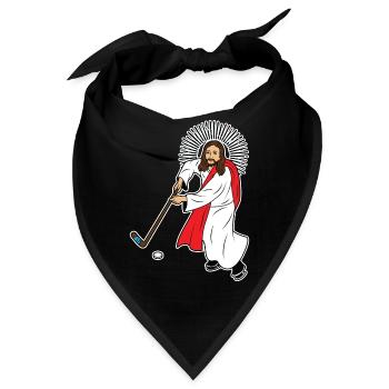 Jesus Christus Hockey Eishockey Team Sport Freak - Bandana - Schwarz - Vorne