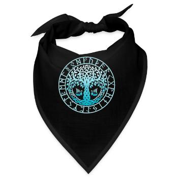 Yggdrasil Baum des Lebens im Runenkreis - Bandana - Schwarz - Vorne