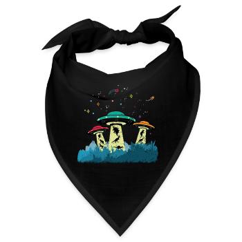 Dinos UFOs Aliens - Bandana - Schwarz - Vorne