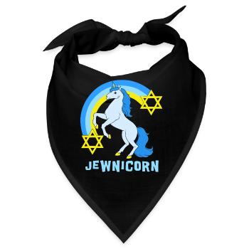 Judentum Einhorn Davidstern Jüdisch Juden - Bandana - Schwarz - Vorne