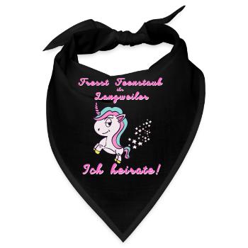 Fresst Feenstaub ihr Langweiler. Ich heirate! JGA - Bandana - Schwarz - Vorne