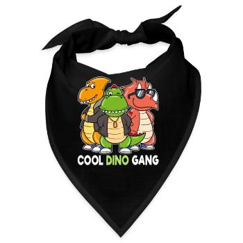 Cool Dino Gang Dinosaurier Gangster - Bandana - Schwarz - Vorne