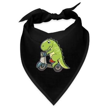 Moped Mofa Zweirad Dino Dinosaurier Biker - Bandana - Schwarz - Vorne