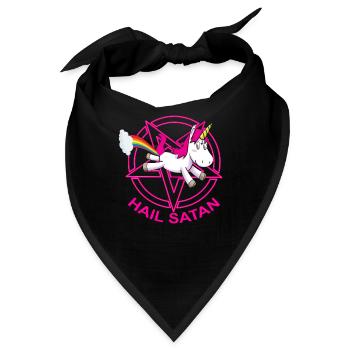 Hail Satan Unicorn - Bandana - Schwarz - Vorne