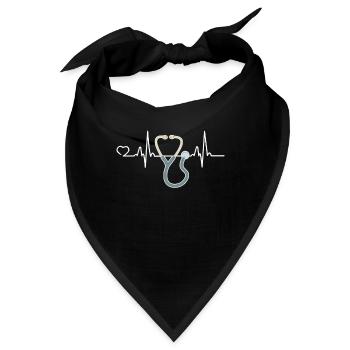Arzt Herzschlag Ärztin Medizinstudium Geschenk - Bandana - Schwarz - Vorne
