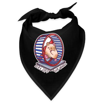 Hamsterrad metapher Laufrad Routine Tier Geschenk - Bandana - Schwarz - Vorne