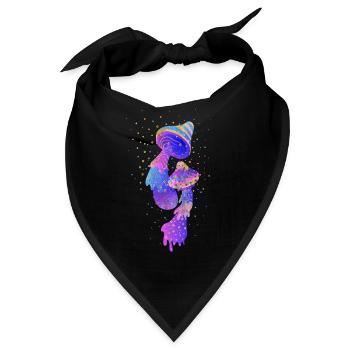 Pilz Psychodelisch Rave Goa Trip - Bandana - Schwarz - Vorne