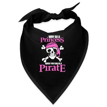 Pirat Pirate Piraten Prinzessin Piraterie Mädchen - Bandana - Schwarz - Vorne