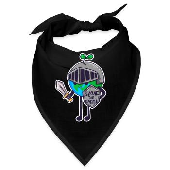 Ritter Save The Earth Natur Umwelt Kinder Geschenk - Bandana - Schwarz - Vorne