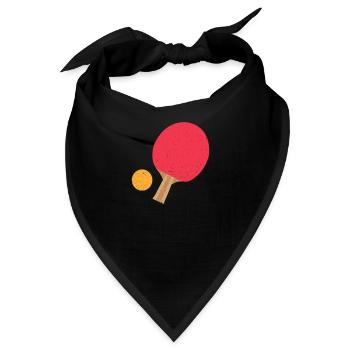 Tischtennis Pingpong Ping Pong Geschenk - Bandana - Schwarz - Vorne