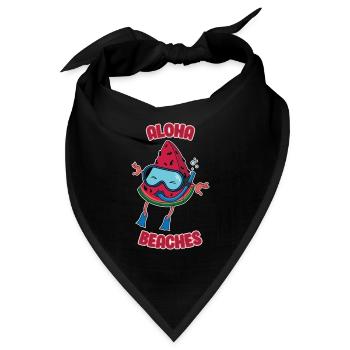 Wassermelone Aloha Beaches Taucher Badeurlaub - Bandana - Schwarz - Vorne