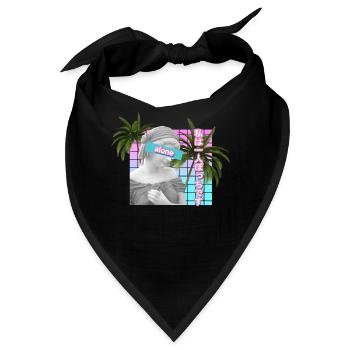 Alleine Vaporwave Statue Meme Geschenk. AntiSocial - Bandana - Schwarz - Vorne