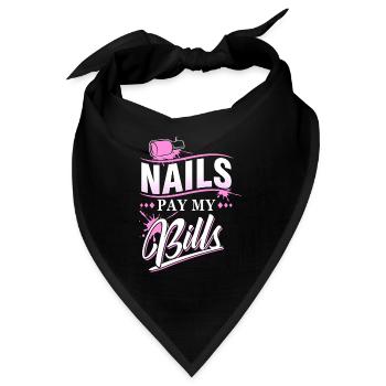 Nageldesigner Maniküre Kosmetikerin Fingernägel - Bandana - Schwarz - Vorne
