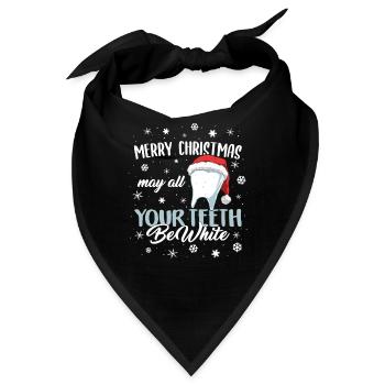 Frohe Weihnachten Mai Zähne Weiße Zahnarzthelferin - Bandana - Schwarz - Vorne