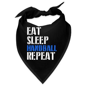 Eat. Sleep. Handball. Repeat. - Bandana - Schwarz - Vorne