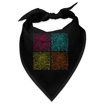 CPU Prozessor Informatiker Computer - Bandana - Schwarz - Vorne