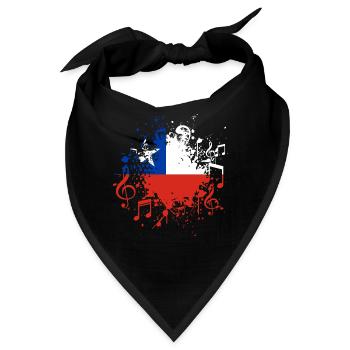 Chile Flagge Musik - Bandana - Schwarz - Vorne
