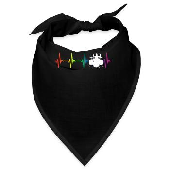 Drums Rainbow Heartbeat - Bandana - Schwarz - Vorne