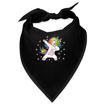 Einhorn Dab Regenbogen - Bandana - Schwarz - Vorne