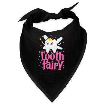 Zahn Fee Zahnarzt Zahnfee Zähne Geschenk - Bandana - Schwarz - Vorne
