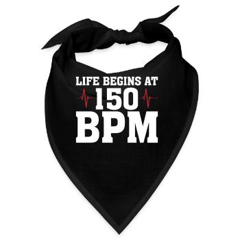 BPM Hardstyle Rave Techno Spruch Geschenk - Bandana - Schwarz - Vorne