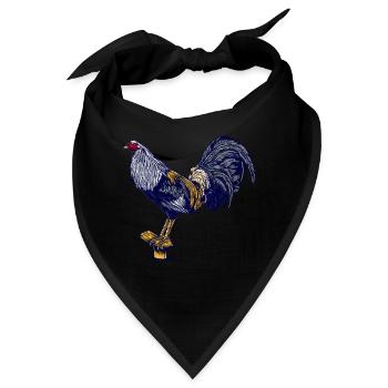 cock, Hahn, Gockl, Bauernhof, Tiere, Hof, Geschenk - Bandana - Schwarz - Vorne
