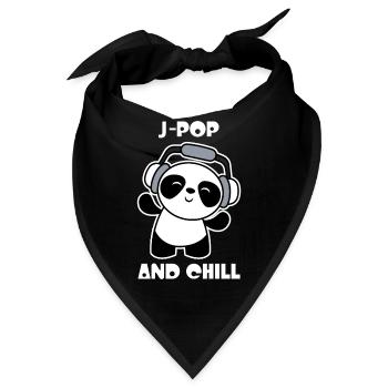 J-Pop And Chill Kawaii Panda - Bandana - Schwarz - Vorne