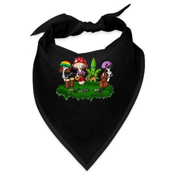 Hippie Pilze Psychedelic Festival - Bandana - Schwarz - Vorne