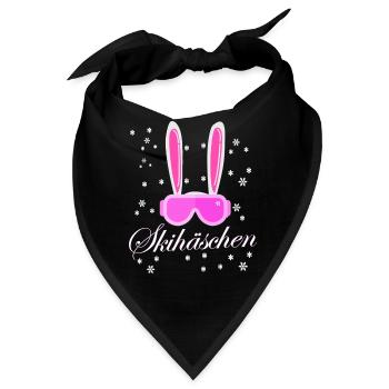 Skihäschen Skihaserl Damen Ski Design - Bandana - Schwarz - Vorne