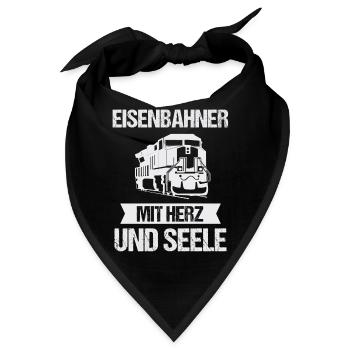 Eisenbahn Eisenbahner Zugführer Spruch Geschenk - Bandana - Schwarz - Vorne