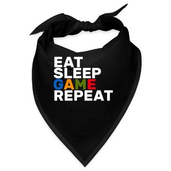 Eat Sleep Game Repeat Gift Gamer Video Games - Bandana - Schwarz - Vorne