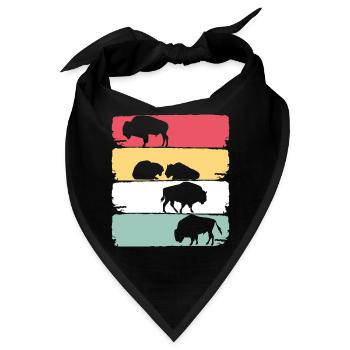 Amerikanischer Bison Zootier - Bandana - Schwarz - Vorne